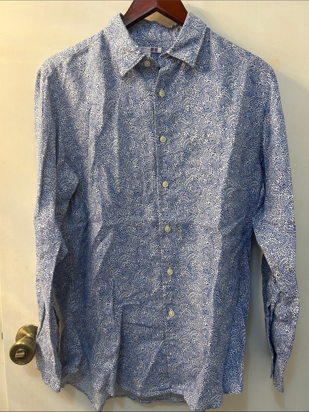 Uniqlo x Liberty for London Men's Blue Paisley Button-Down Shirt, Sz L